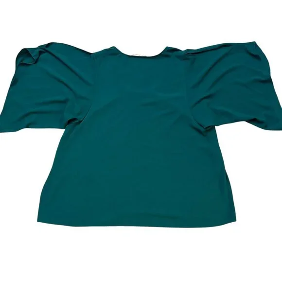 NWT RACHEL RACHEL ROY Flutter Split Sleeve Top 2X Plus Size Blouse Viridian Gree - Picture 5 of 8